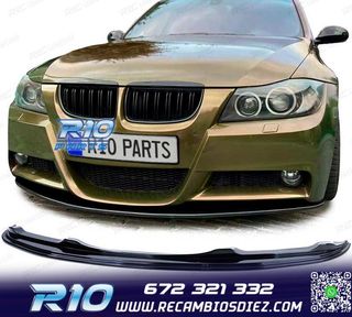 SPOILER LIP BMW E90 E91 05-08 PACK M NEGRO BRILLO