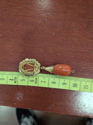 Pendientes Oro 18k Camafeos Corales Lágrima