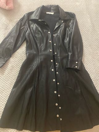 Vestido Mango Piel Negro