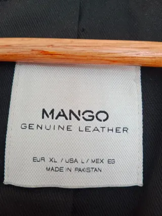 Cazadora de cuero Mango negra