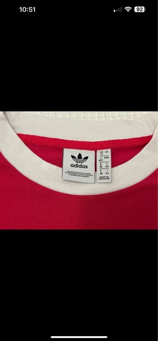 Camiseta Adidas manga larga mujer roja