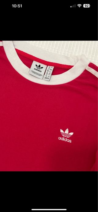 Camiseta Adidas manga larga mujer roja