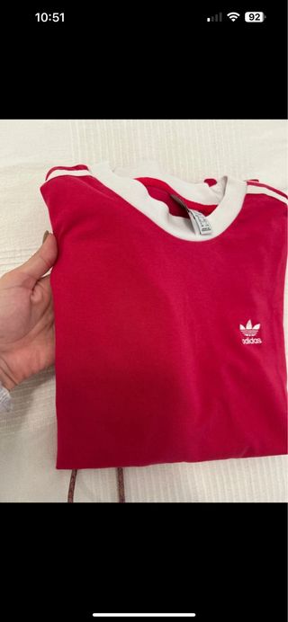 Camiseta Adidas manga larga mujer roja