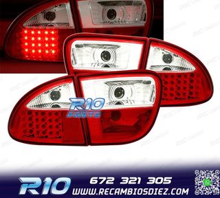 PILOTOS SEAT LEON 99-05 LED ROJO CROMO