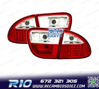PILOTOS SEAT LEON 99-05 LED ROJO CROMO