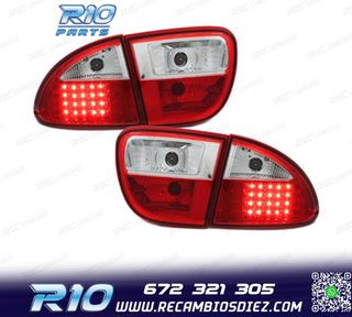 PILOTOS SEAT LEON 99-05 LED ROJO CROMO