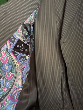 Traje Etro Raya Azul y Gris