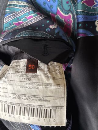 Traje Etro Raya Azul y Gris