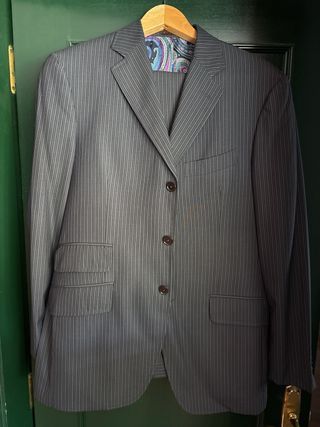 Traje Etro Raya Azul y Gris
