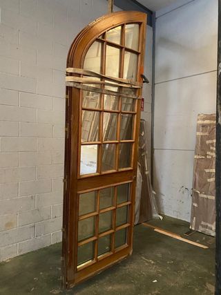 Puerta medio punto Iroko 3,15m alto x 2,10m ancho