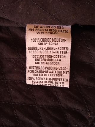 Chaqueta de cuero Redskins negra modelo Prato