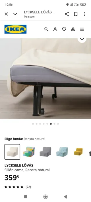 Sillón Cama IKEA LYCKSELE LÖVÅS Beige