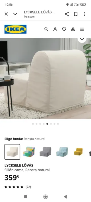 Sillón Cama IKEA LYCKSELE LÖVÅS Beige