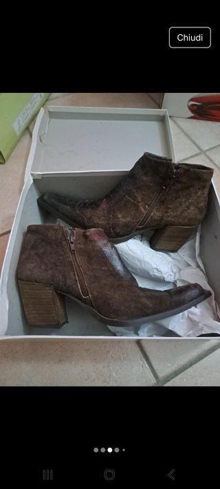 Stivaletti vera pelle marrone 37