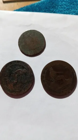 Grupo 8 monedas, de 25 céntimos y de 10 céntimos 