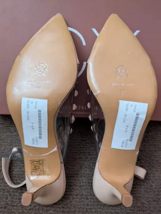 Zapatos piel y vinilo beige sin estrenar