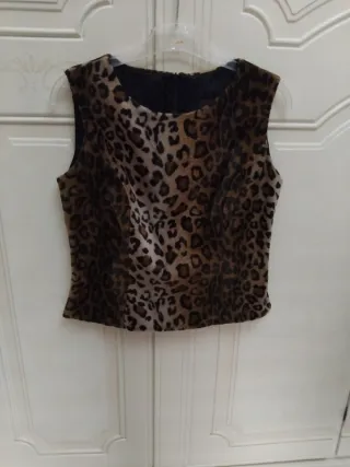 Gilet in pelliccia leopardata