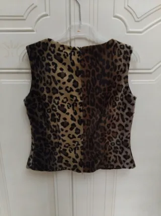 Gilet in pelliccia leopardata