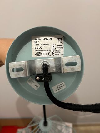 Lámpara jaula metálica verde menta