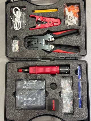 Kit Crimpadora y Tester Redes AMPCOM