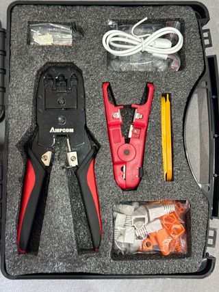 Kit Crimpadora y Tester Redes AMPCOM