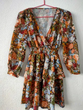 Vestido floral manga larga