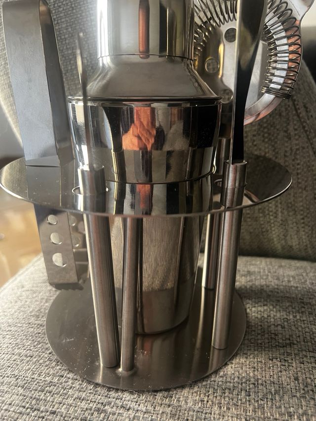 Juego Coctelería Profesional Metal y Madera