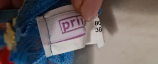 Top lingerie blu e giallo con fiori