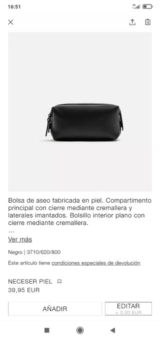 Neceser de piel Zara