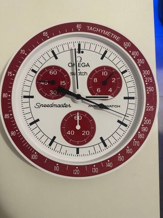 Orologio da parete moderno - Bianco/Rosso