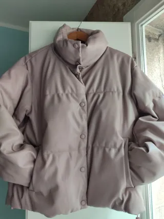 Chaqueta efecto encerado rosa palo