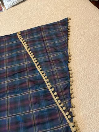 Fular cuadros escoceses azul y morado