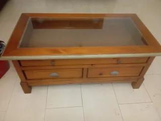 Mesa de centro madera y cristal