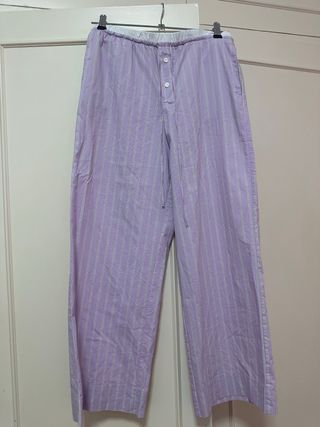 Pantalones de pijama Zara rayas lila