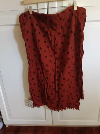 Foulard nuevo lunares marrón/rojo