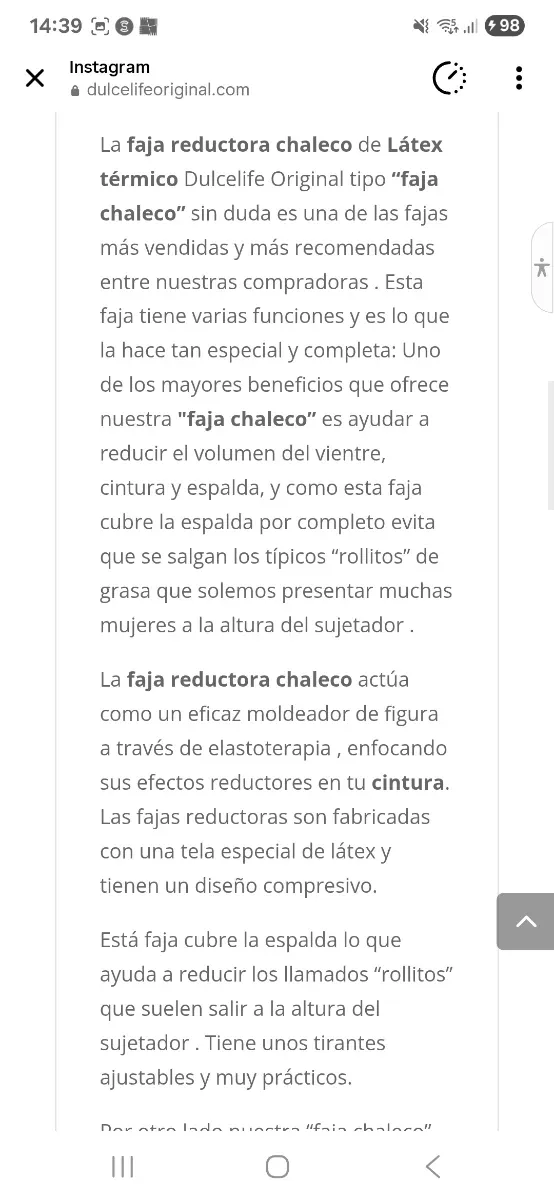 Faja reductora con sujetador