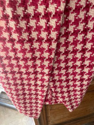 Falda larga Zara Tweed fucsia y blanco roto 