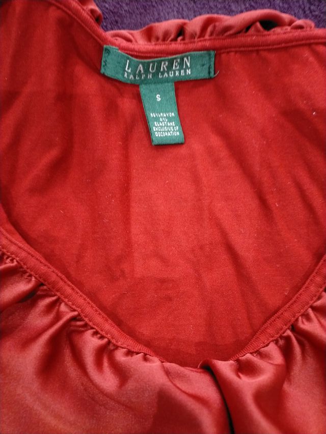 Blusa Ralph Lauren Roja con Volantes
