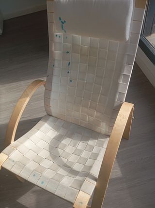 Butaca de tela y madera