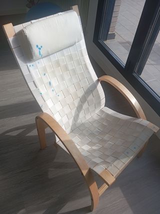 Butaca de tela y madera