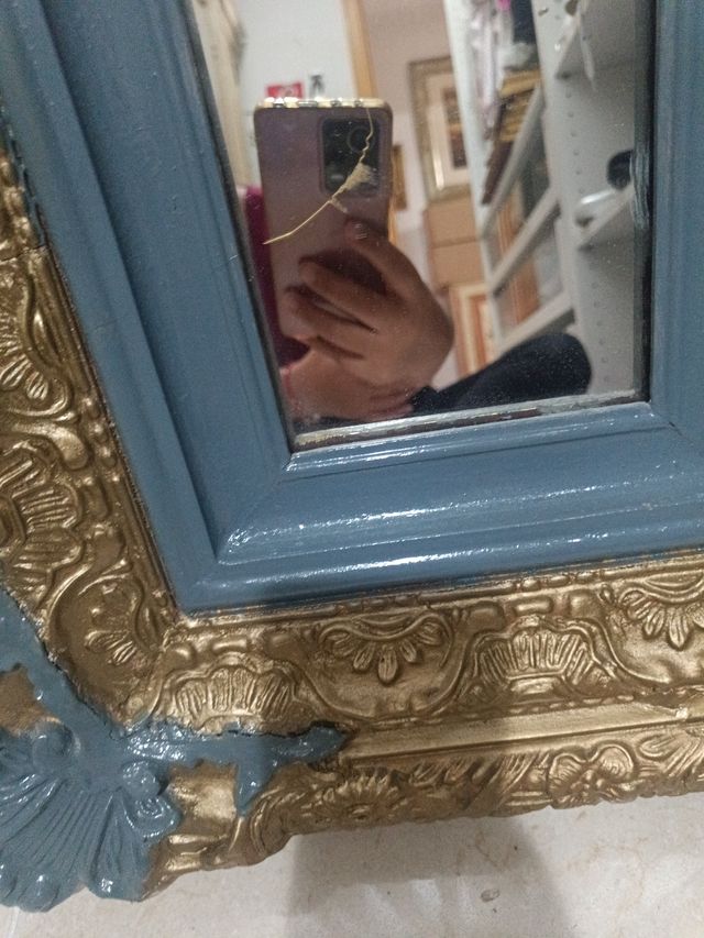 Marco Dorado con Espejo Azul