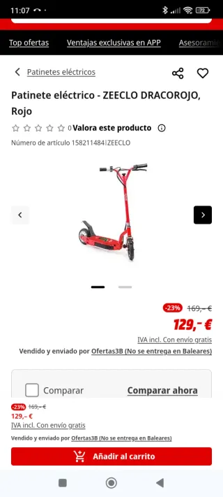 Patín Eléctrico ZEECLO DRACOROJO venta persona 