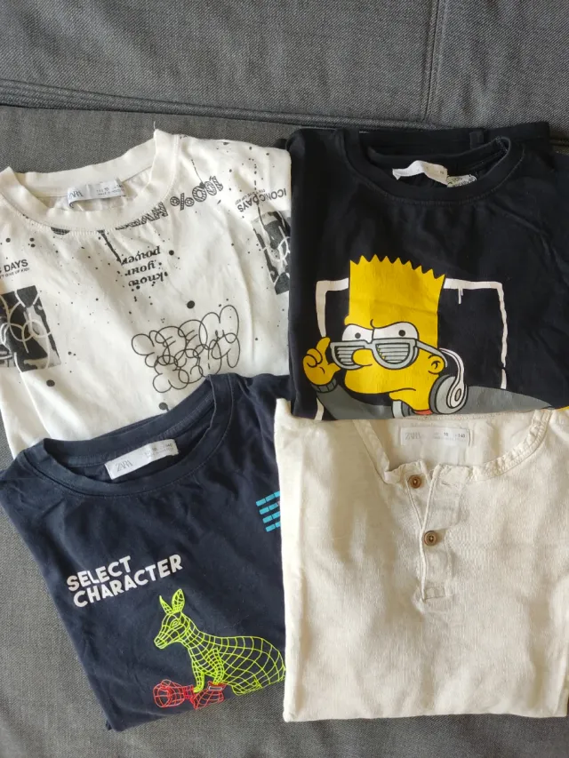 Lote 4 Camisetas Niño Zara 10 Años