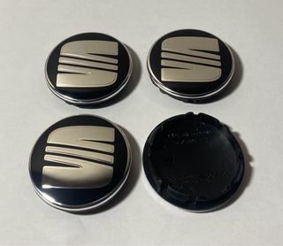 Tapabujes Seat 56mm Negro Plata Nuevos