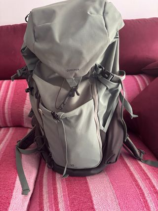 Mochila Quechua 30L - Gris/Verde
