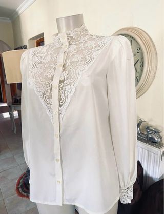 Blusa Vintage Rodier Paris Encaje Talla 40