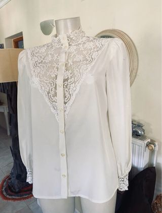 Blusa Vintage Rodier Paris Encaje Talla 40