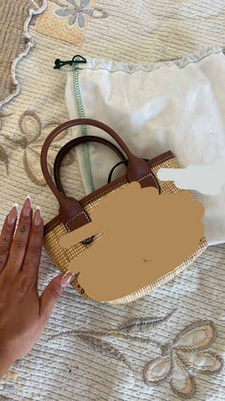Bolso de paja y piel