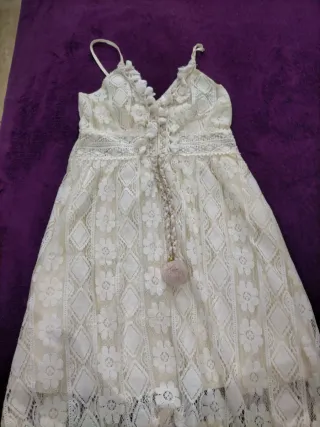 Vestido encaje blanco Ibicenco