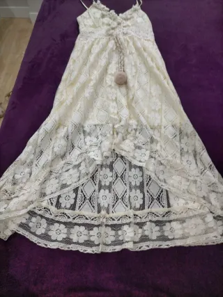 Vestido encaje blanco Ibicenco